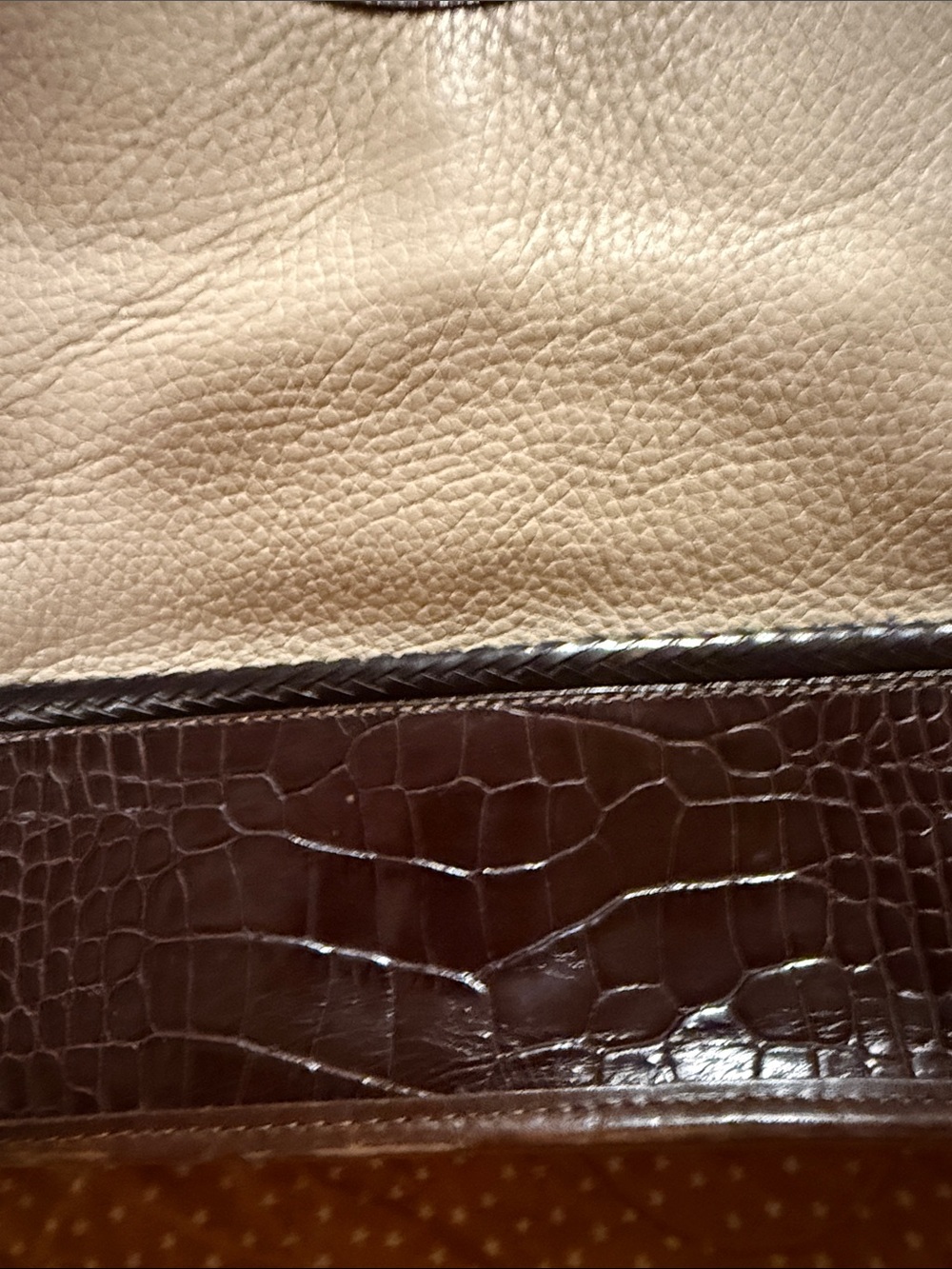 Brighton Beige and Brown Leather Shoulder Bag with Heart Charm - Picture 4 of 10
